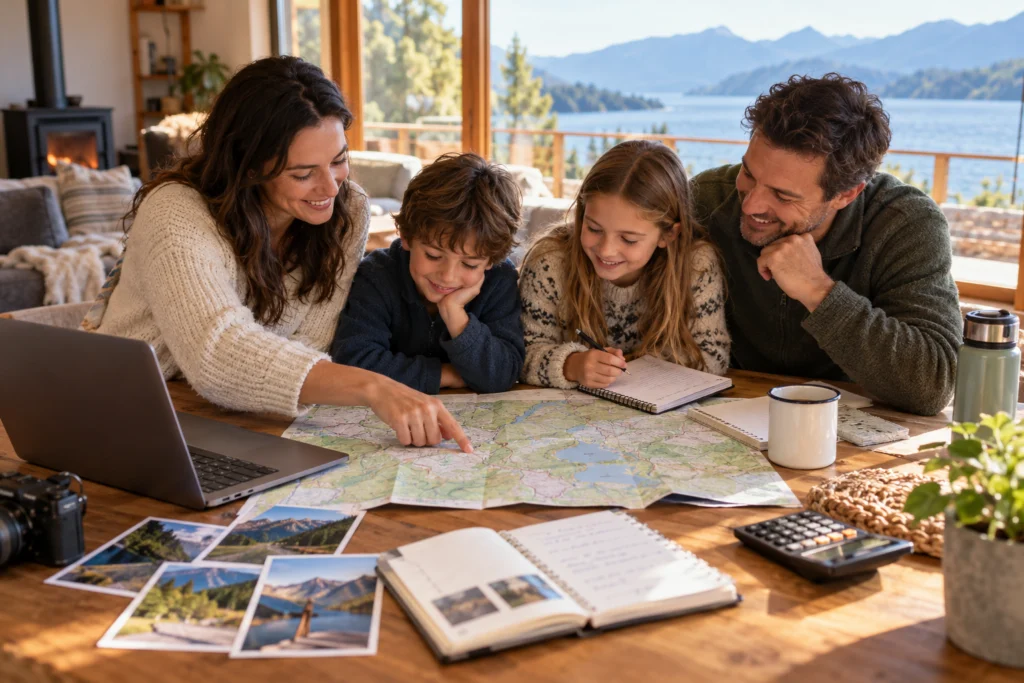 A family weekend itinerary with a route map, accommodation notes and a simple complete-cost worksheet