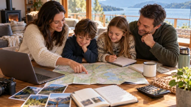 A family weekend itinerary with a route map, accommodation notes and a simple complete-cost worksheet